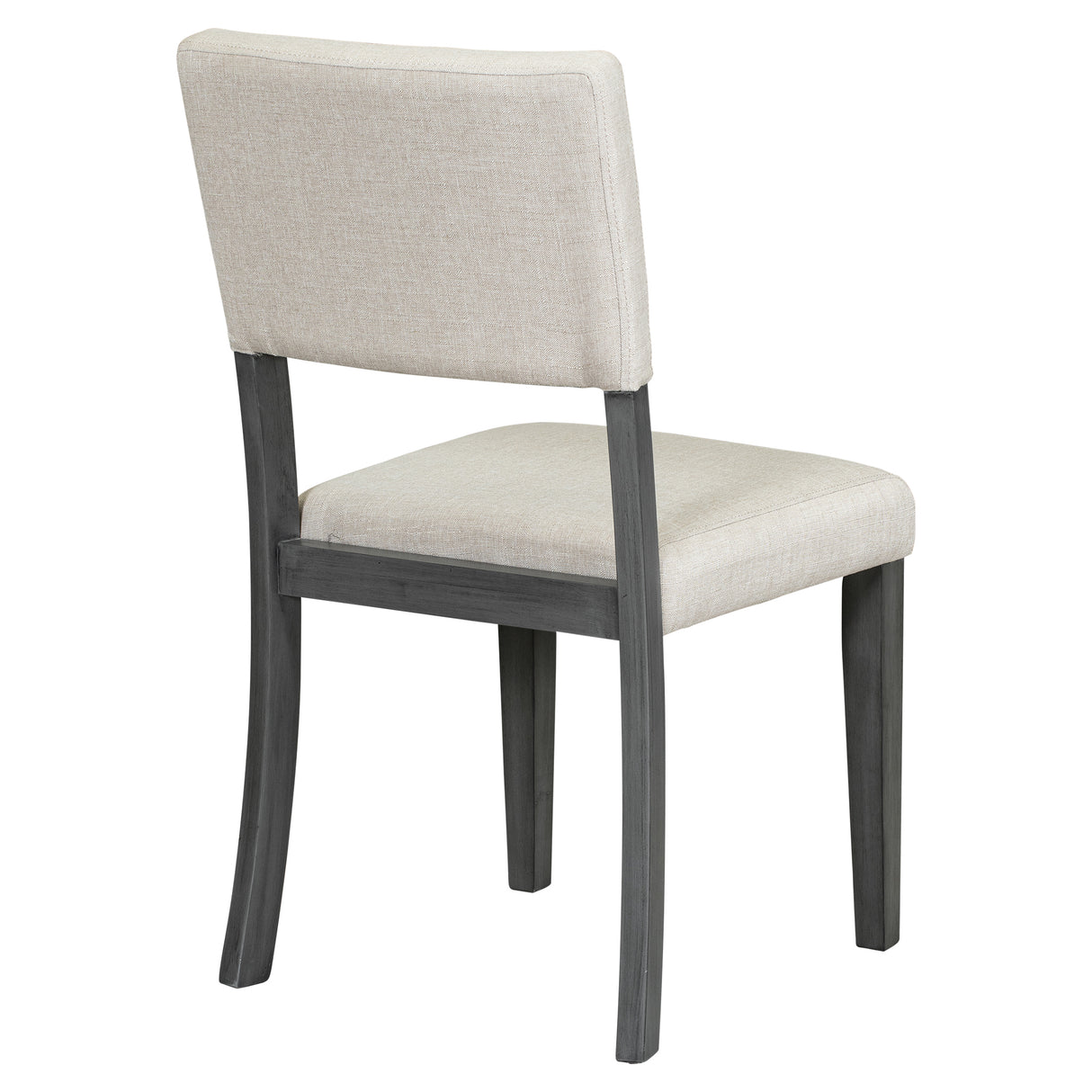 TREXM Five Piece Retro Round Dining Table Set with Curved Brackets and 4 Restaurant Cushioned Chairs (Dark Gray)