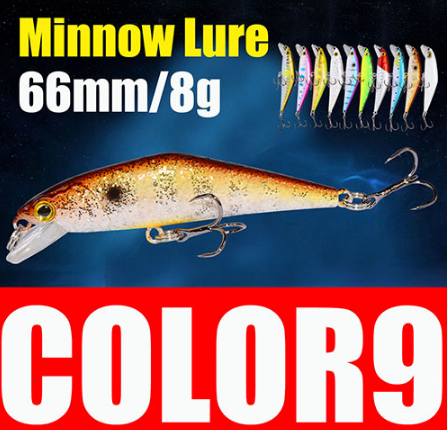AFISHLURE Bass Wobblers Trout Fishing Lure 66mm/8g Minnow Hard Baits Iscas Artificial Pesca Leurre
