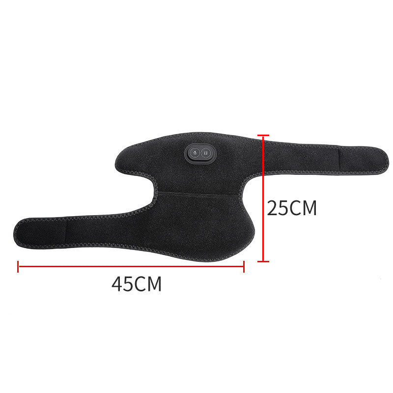 Electric Shoulder Brace Heated Knee Massager Vibration Massage Black Support Strap with Adjustable - V.I.P Digital Presence