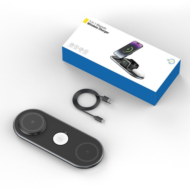 Foldable wireless convenient 3-in-1 magnetic wireless fast charging suitable for Apple 3-in-1 wireless charging - V.I.P Digital Presence