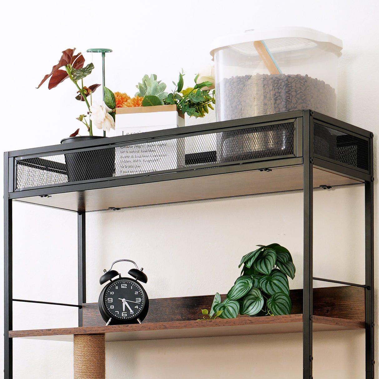 Cat Litter Box Enclosure with Shelves,Hidden Litter Box with Scratching Posts, litter box furniture ,Wooden Cat tree - V.I.P Digital Presence