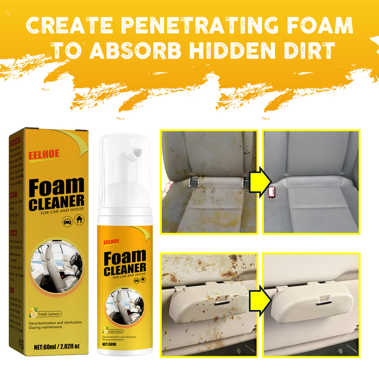 Foam Cleaner, Leather Seat Supplies Decontamination Multi-Functional Interior Cleaner - V.I.P Digital Presence