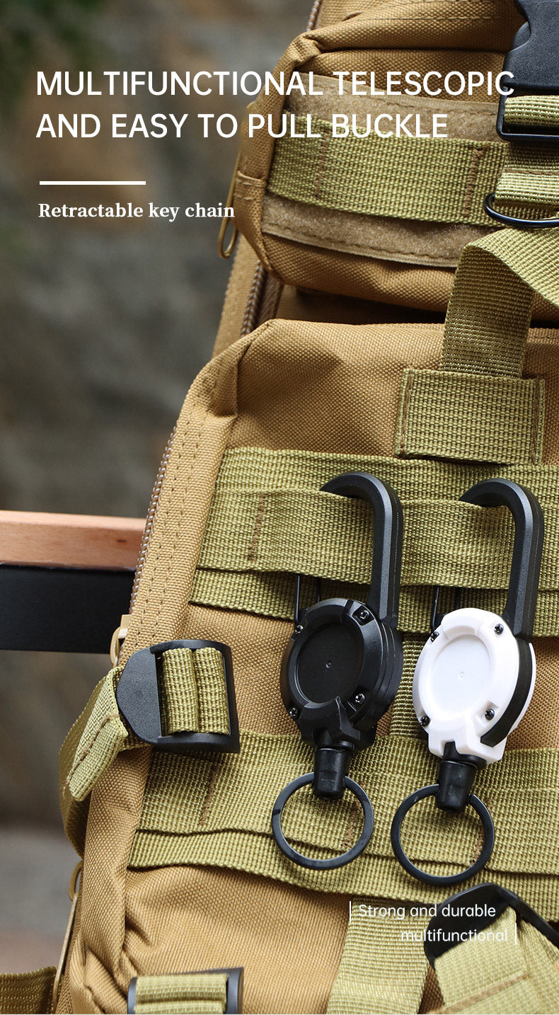 New Outdoor Automatic Retractable Wire Rope Luya Anti-theft Tactical Keychain Telescopic Keychain Retractable Hook Tool - V.I.P Digital Presence