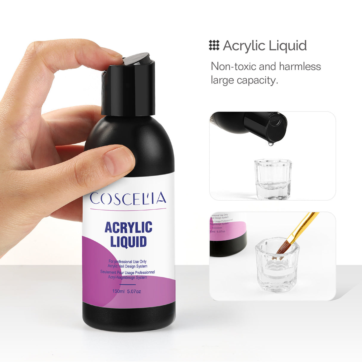 COSCELIA New 120g White Powder Transparent Crystal Powder 150ML Crystal Liquid Nail Shop Nail Tool Set - V.I.P Digital Presence