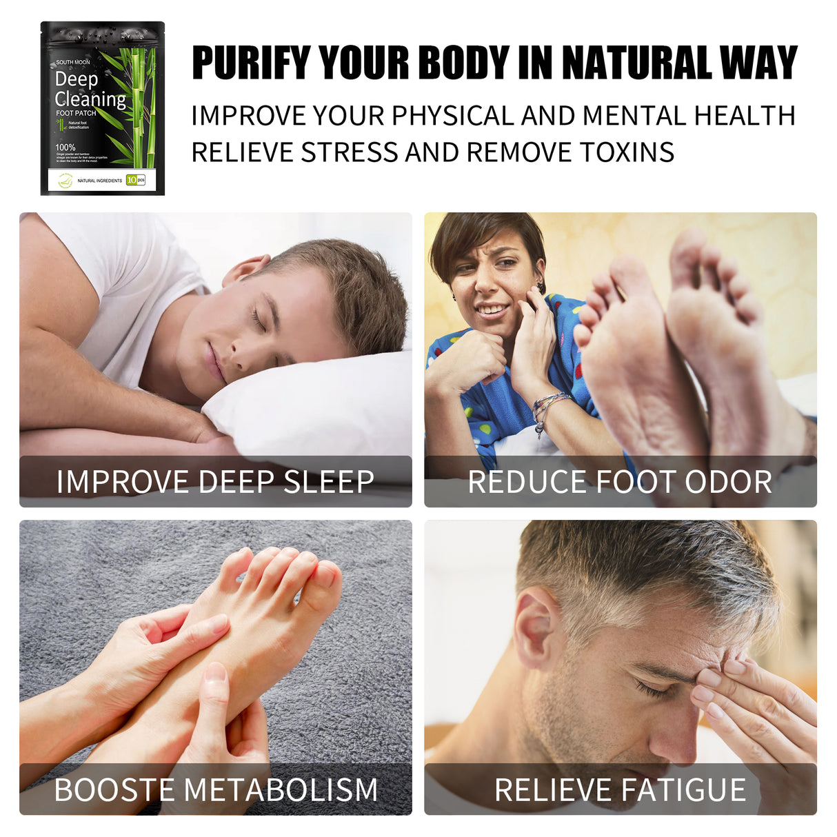 Natural herbal foot patch to relieve physical and mental stress Foot massage to help sleep foot patch - V.I.P Digital Presence