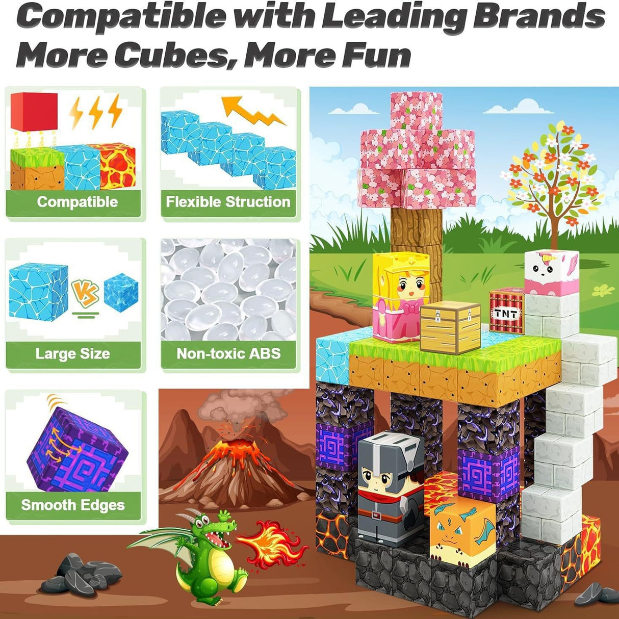 My Building World Magnetic Cube DIY Cherry Blossom Mountain Children's Educational Puzzle Assembly Toy Gift - V.I.P Digital Presence