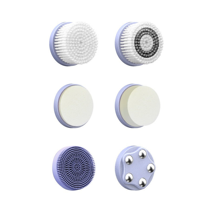 6-In-1 Hot And Cold Facial Cleanser Display Cleansing Brush Ultrasonic Facial Cleanser Pore Cleaning Silicone Beauty Instrument - V.I.P Digital Presence