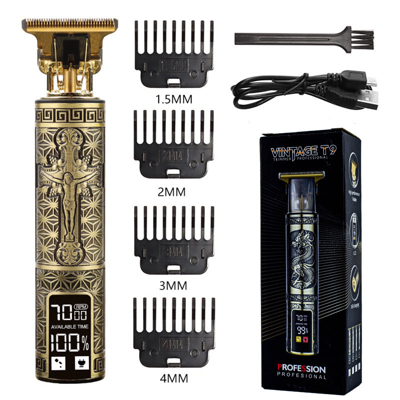 T9 Hairdresser With LCD Display Electric Hair Clipper Household Large Screen Digital Display Electric Hair Clipper Carving Oil Head Shaver Hair Clipper - V.I.P Digital Presence