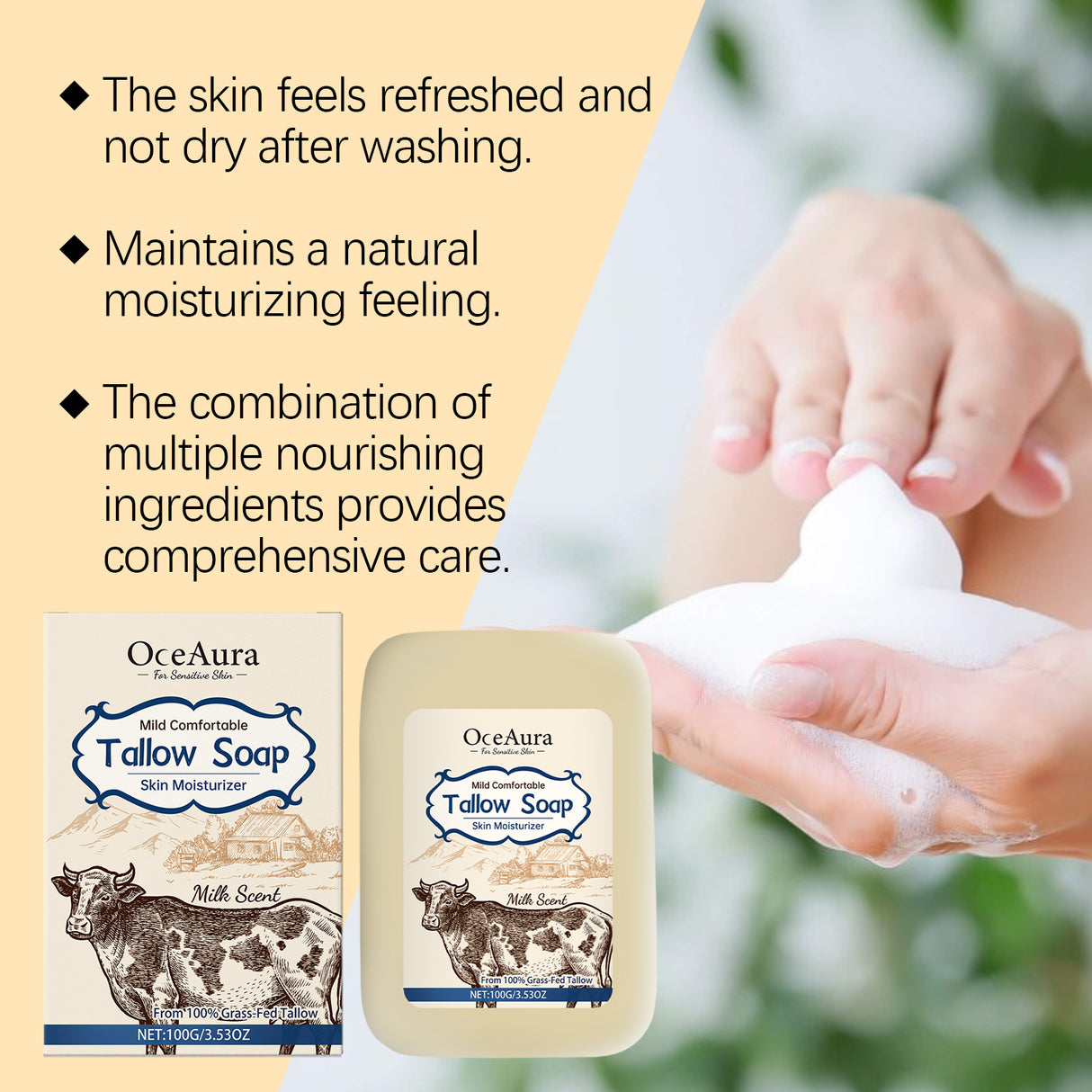 Tallow Soap Gently Cleanses And Moisturizes All Over The Skin