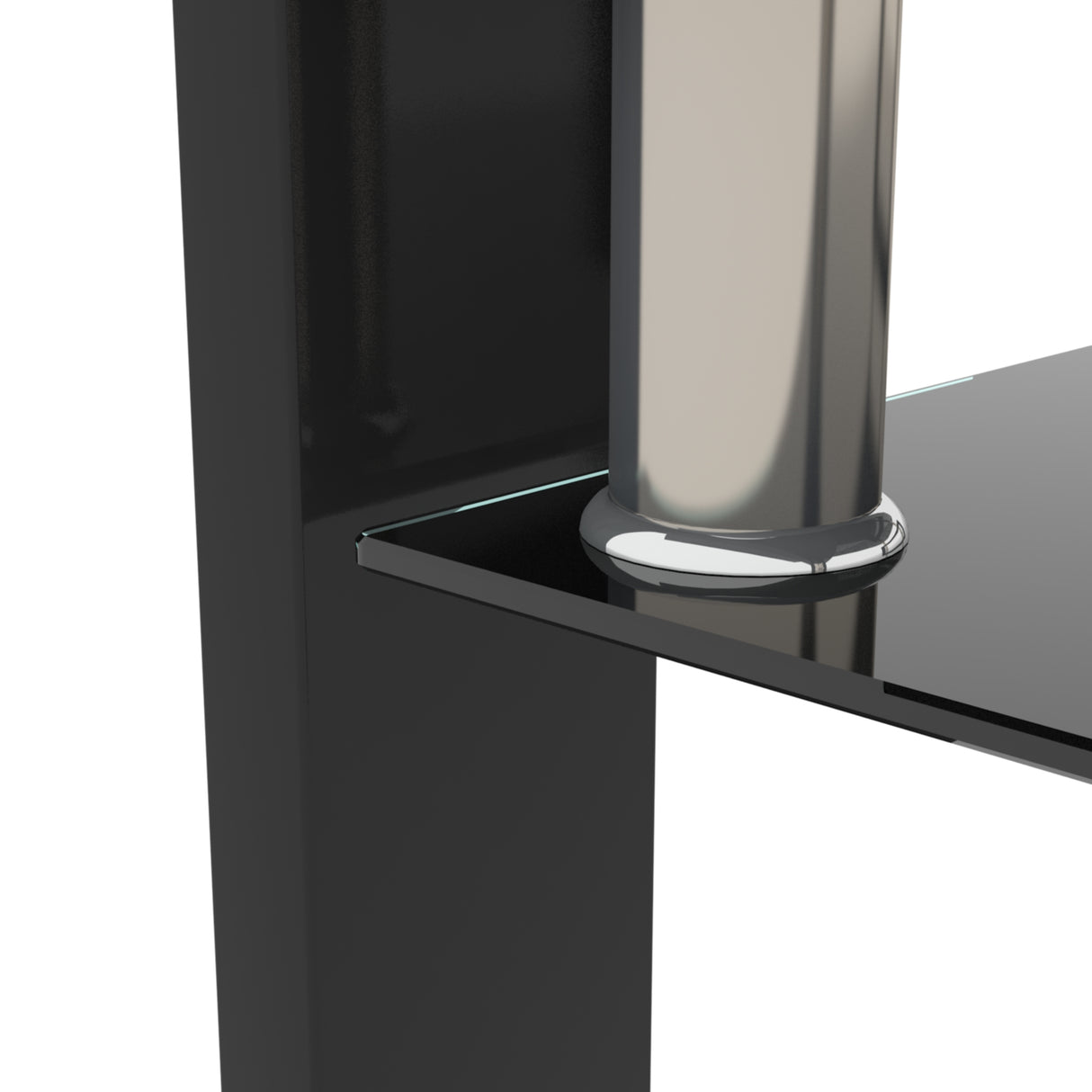 Rectangle Black Glass Coffee Table Clear Coffee Table Modern Side Center Tables for Living Room Living Room Furniture - V.I.P Digital Presence