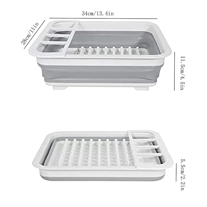 Foldable Dish Rack Kitchen Storage Water Leakage Plastic Tableware Bowl Dinnerware Drain Bowl Tray Home Drying Rack Washable - V.I.P Digital Presence