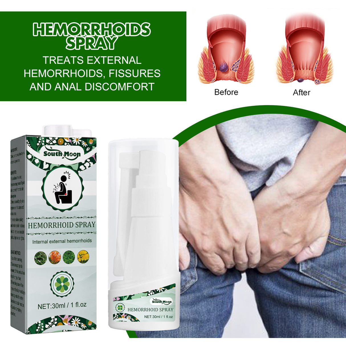 Hemorrhoids Spray, Relieve Swelling And Hemorrhoid Pain External Treatment For Broken Sore Anal Soothing Spray - V.I.P Digital Presence