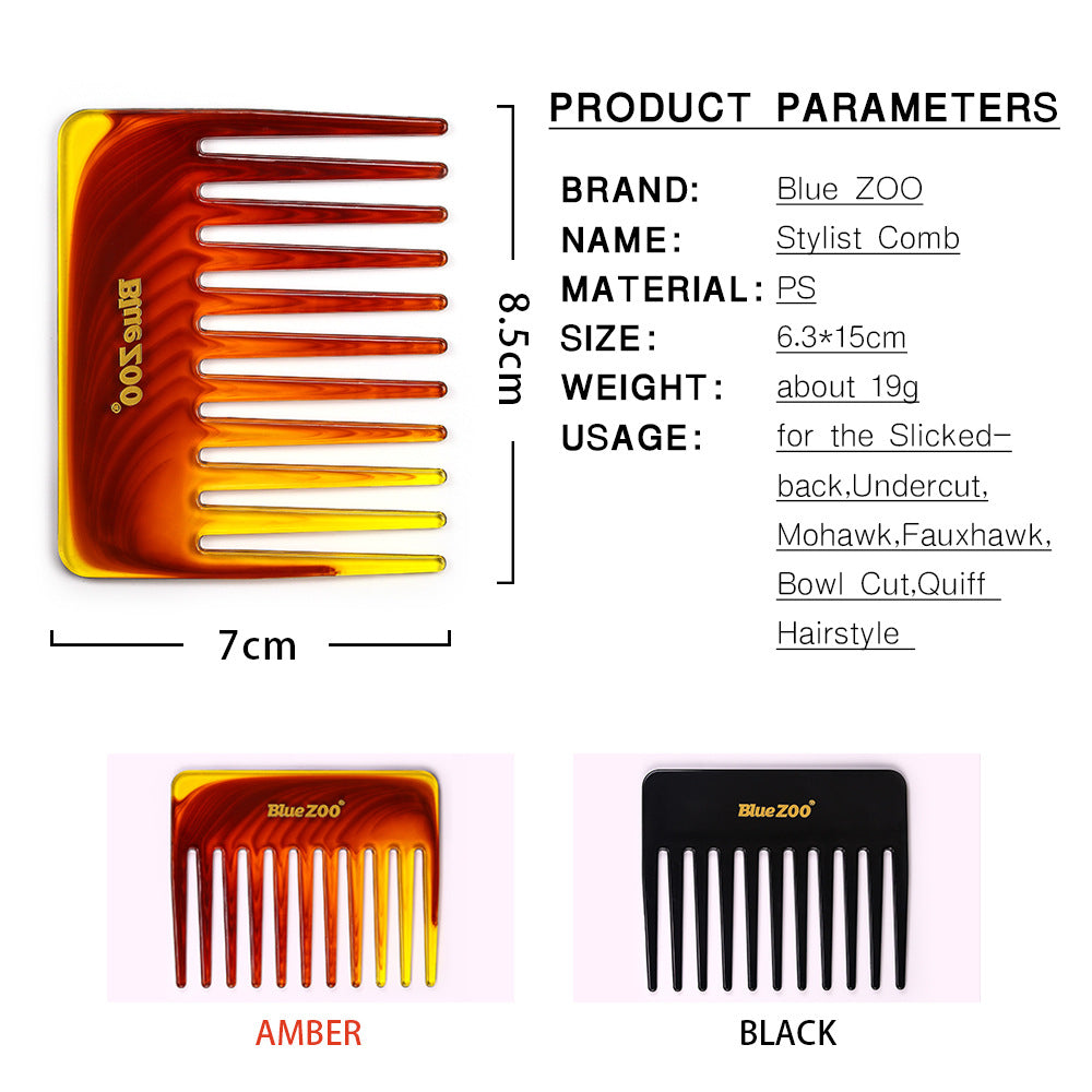 Single Side Short 2 Colors BlueZOO Big Back Shape Big Knife Comb Big Tooth Comb Large Insert Comb Shovel Oil Head Comb - V.I.P Digital Presence