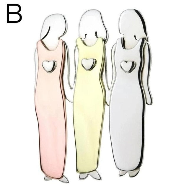 2/3/4/5/6 Sisters Pin Best Friends Pin Sisterhood Brooch Tricolor Brooch Handmand Christmas New Year Gift Durable Metal Brooches - V.I.P Digital Presence