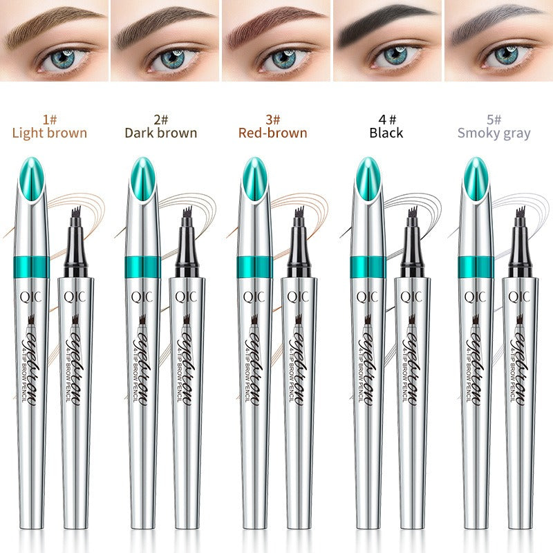 QIC Eyebrow Tattoo Pen Waterproof Fork Tip Eyebrow Ink Pen 4 Heads Liquid Eyebrow Pen - V.I.P Digital Presence