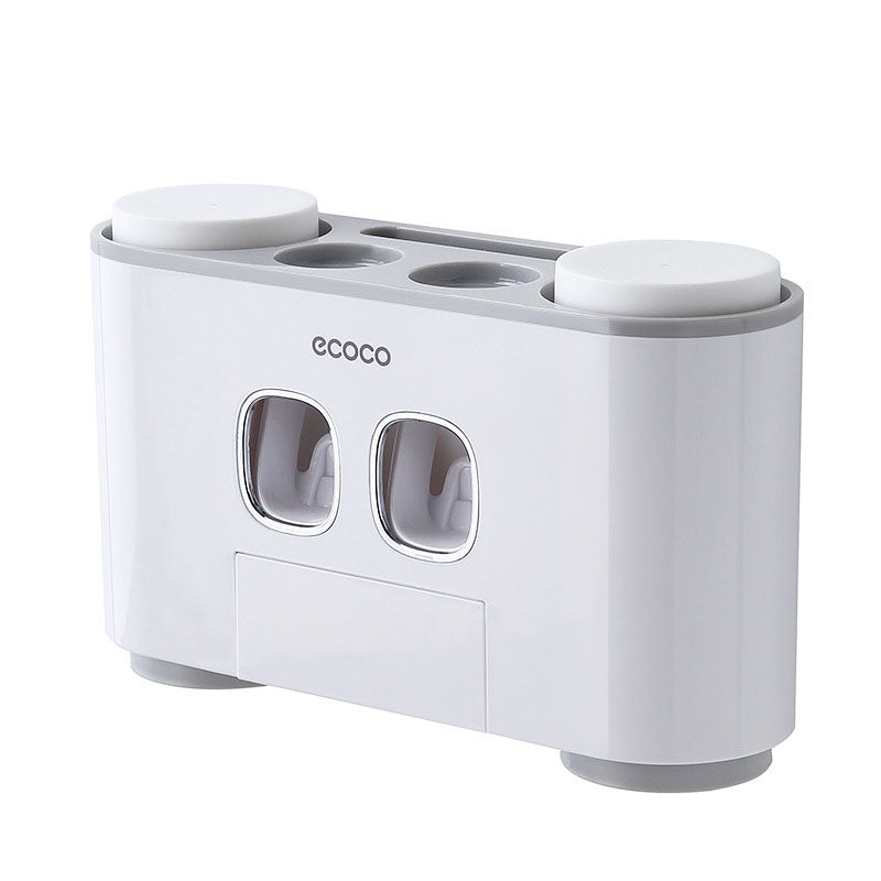 Toothbrush rack wall-mounted punch-free bathroom wall-mounted suction toothbrush set - V.I.P Digital Presence