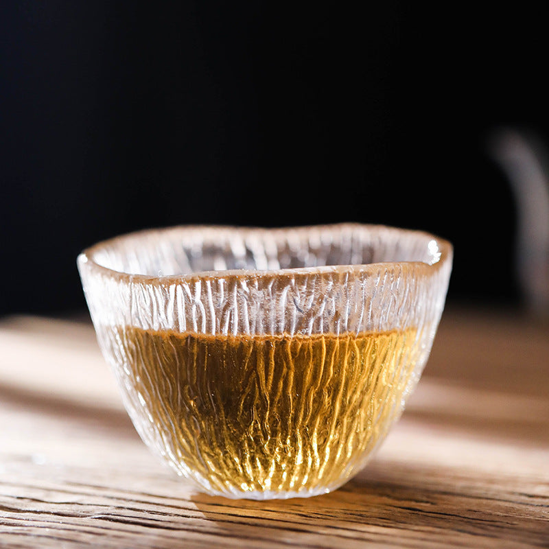 Small personal cup tea tasting cup hammer patterned kung fu heat-resistant glass single cup small cup tea cup - V.I.P Digital Presence