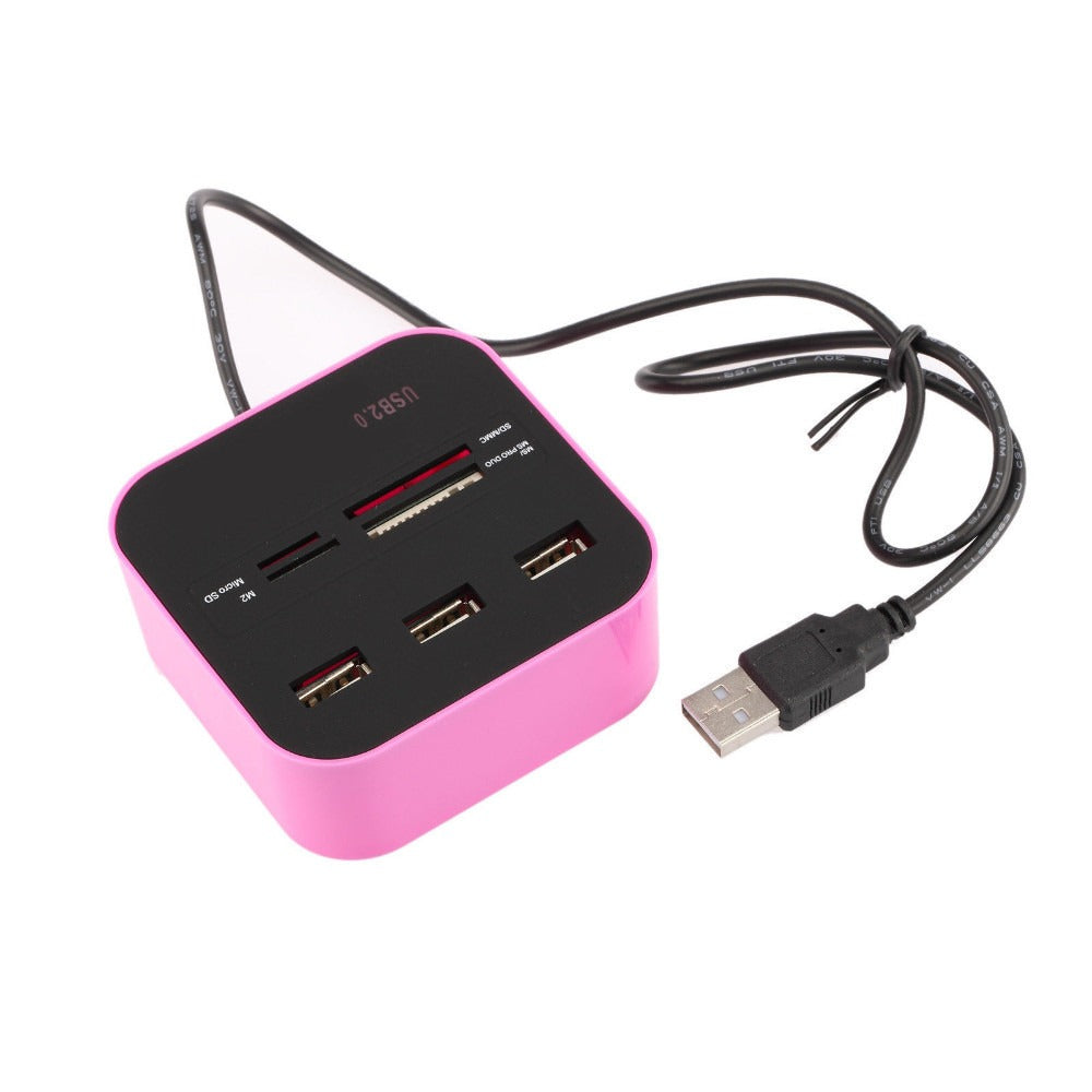 USB HUB Combo All In One USB 2.0 Micro SD High Speed Card Reader 3 Ports Adapter Connector For Tablet PC Computer Laptop - V.I.P Digital Presence