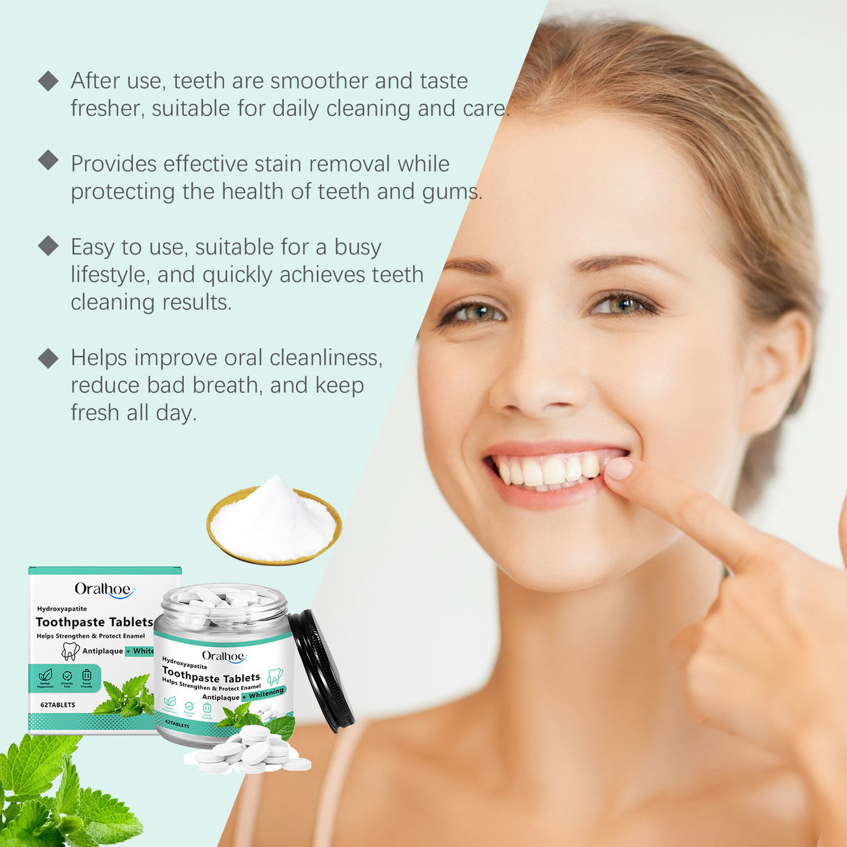 Mint Brightening Toothpaste Tablet Oral Deodorizer Fresh Breath Portable Toothpaste Chewable Tablet - V.I.P Digital Presence