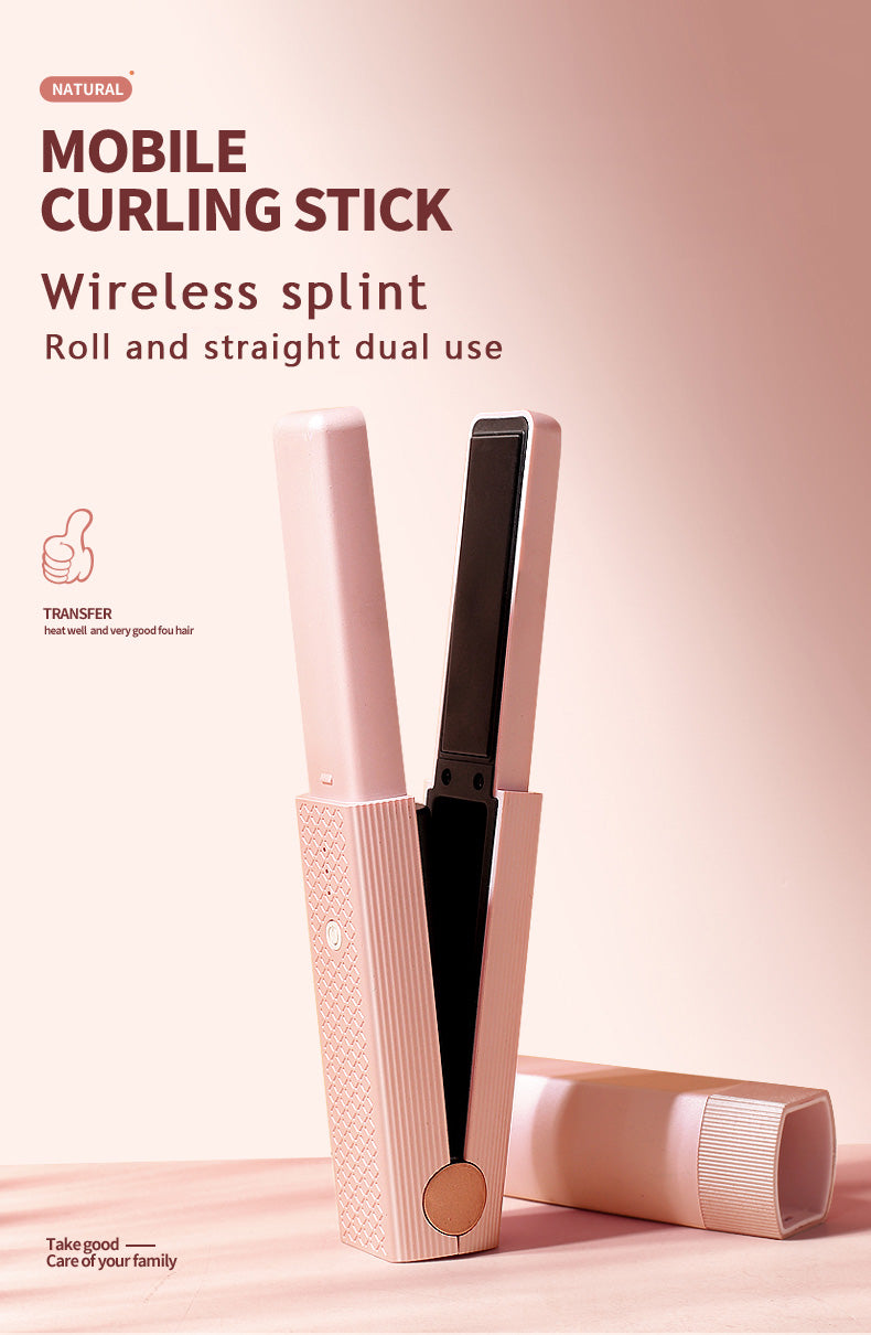Small hair straightener for both straight and curly hair, portable straightening iron for dormitory students - V.I.P Digital Presence