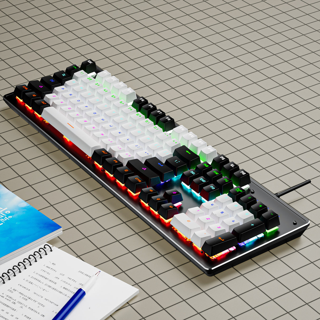 K880 wired mechanical keyboard customized hot swappable office computer 104 key e-sports game - V.I.P Digital Presence