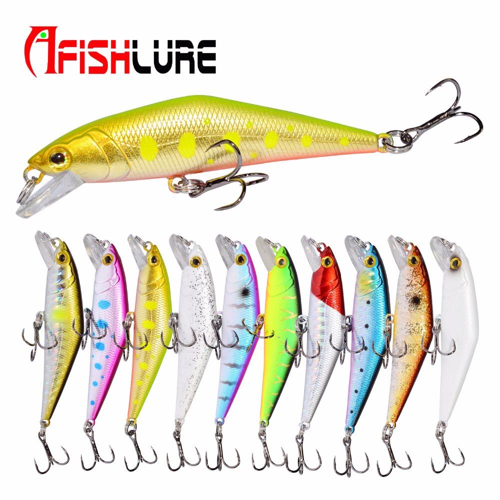 AFISHLURE Bass Wobblers Trout Fishing Lure 66mm/8g Minnow Hard Baits Iscas Artificial Pesca Leurre