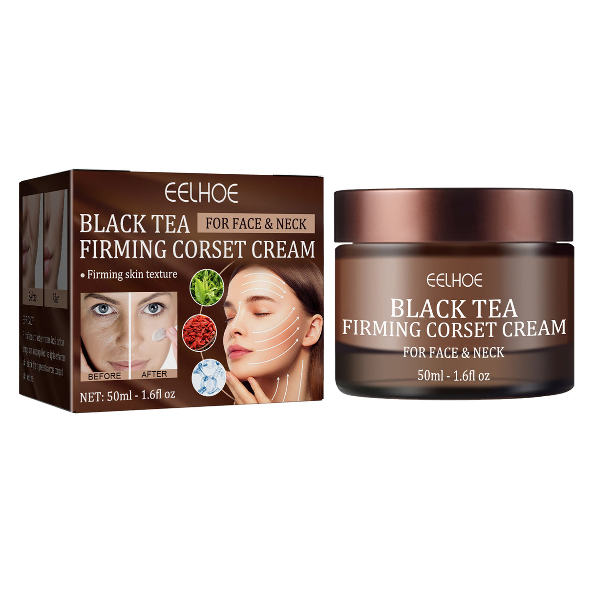 Black Tea Firming Moulding Face Cream, Moisturizing Softening Skin Firming Shrinking Pore Face Cream - V.I.P Digital Presence