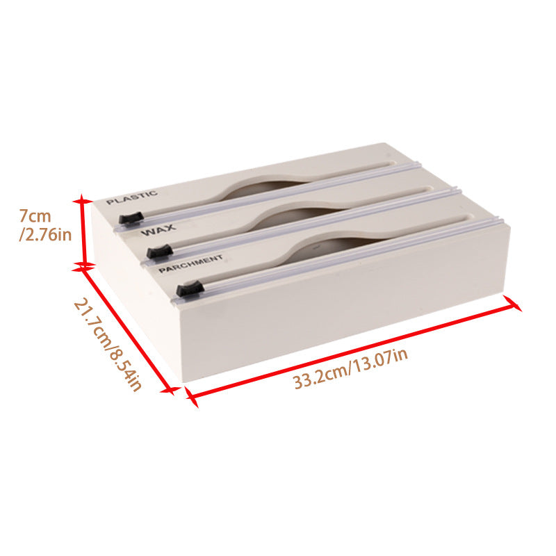 Simple wall-mounted bamboo and wood cling film cutter kitchen supplies multi-grid multi-layer scribing knife two-way cutter - V.I.P Digital Presence