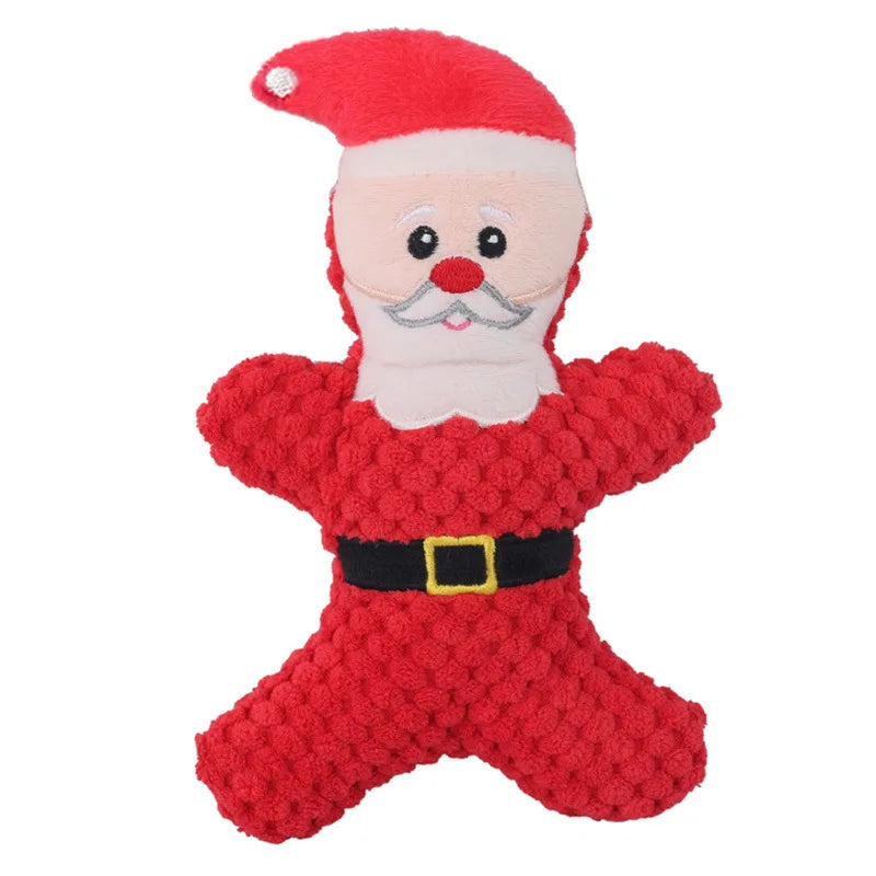 Xmas Pet Dog Plush Noise Chewing Toy Santa Elk Gingerbread Man Donut Cat Dog Christmas Series Cartoon Dog Toy Plush Squeak Toy - V.I.P Digital Presence