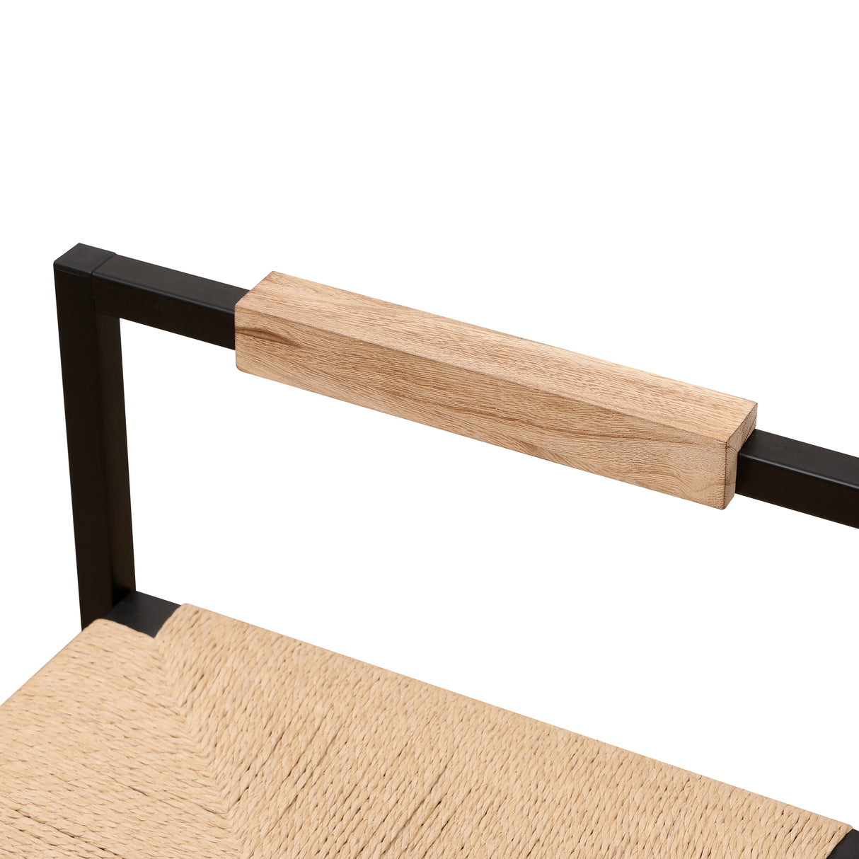 Set of 2 Bar Stools with Back Paper Rope Woven Counter Height Dining Chairs for Kitchen Home (Paper Rope with Back)