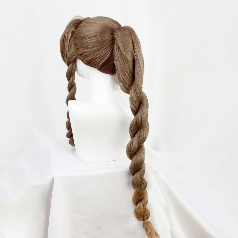 Aerith Gainsborough Wig FF VII 7 Remake Cosplay Brown Braid Long Heat Resistant Synthetic Hair Halloween Costume + Free Wig Cap - V.I.P Digital Presence