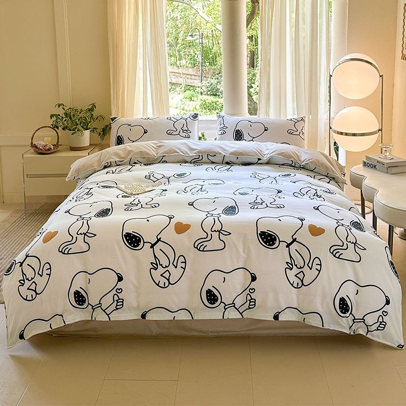 Cartoon Four-Piece Set Fresh Autumn and Winter Single Student Dormitory Bedding Sheet Three-Piece Set Single Quilt Cover - V.I.P Digital Presence