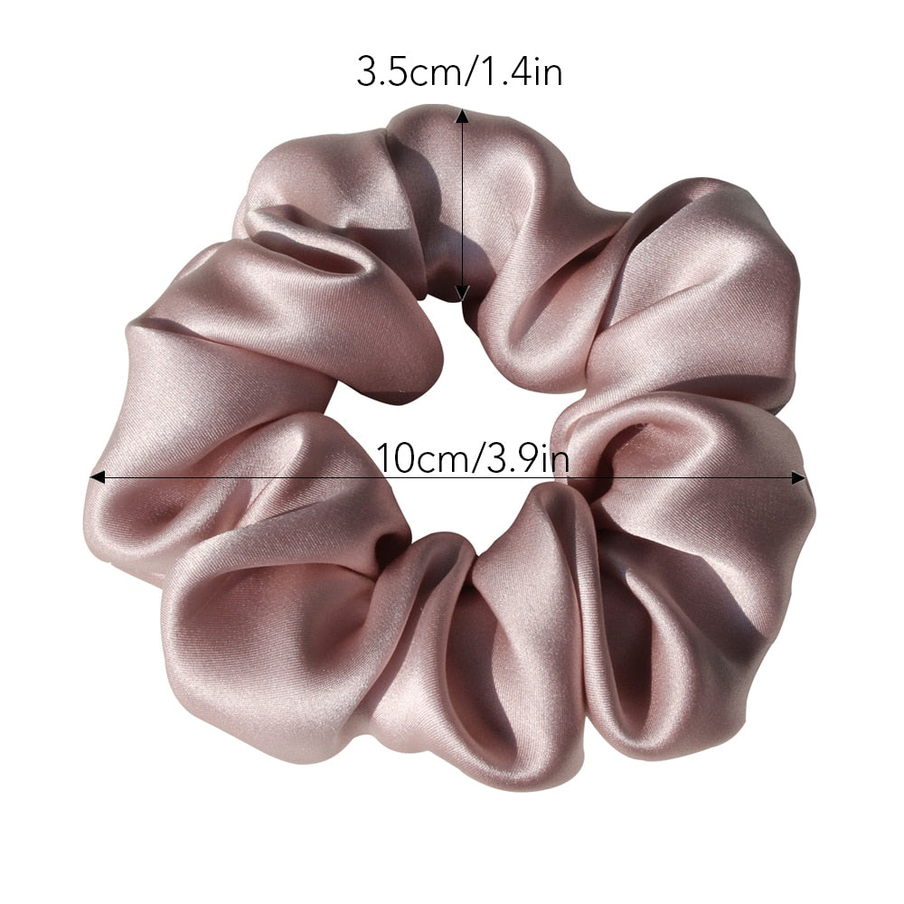 Pure Silk Large Scrunchies Ropes Hair Bands Ties Elastics Ponytail Holders for Women Girls Hair Accessories 19 Momme 3.5CM - V.I.P Digital Presence