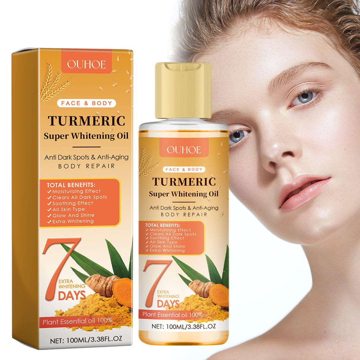 Turmeric Super Whitening Oil , Repair Skin Barrier Soft, Firming, Whitening, Brightening And Fading Joint Blacknessming And Hydrating Eye Patch - V.I.P Digital Presence