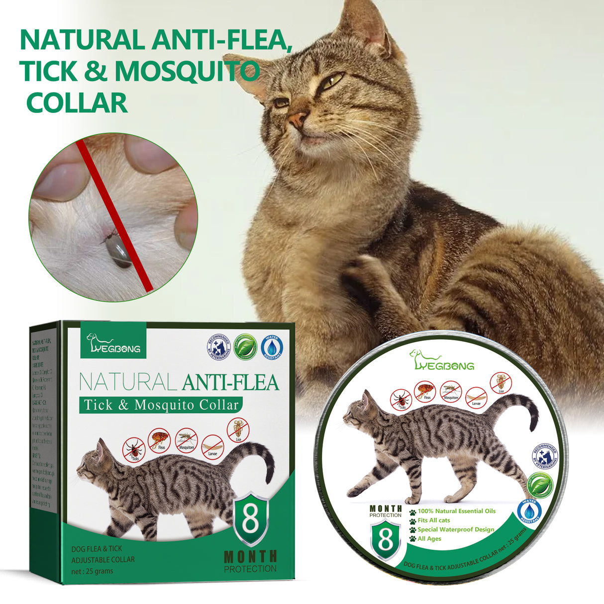 Pet Deworming Collar, Flea Resistant Tick Resistant Pet Waterproof Adjustable Deworming Collar - V.I.P Digital Presence