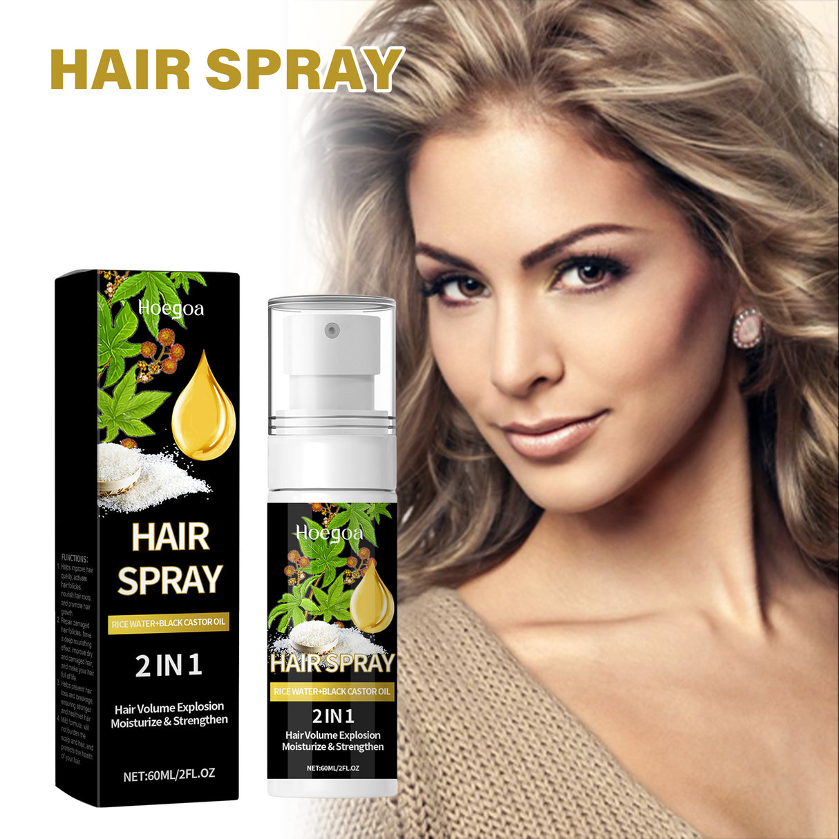 Hair Care Mist Nourishes Scalp, Moisturizes Hair And Shines Castor Oil Repair Spray - V.I.P Digital Presence