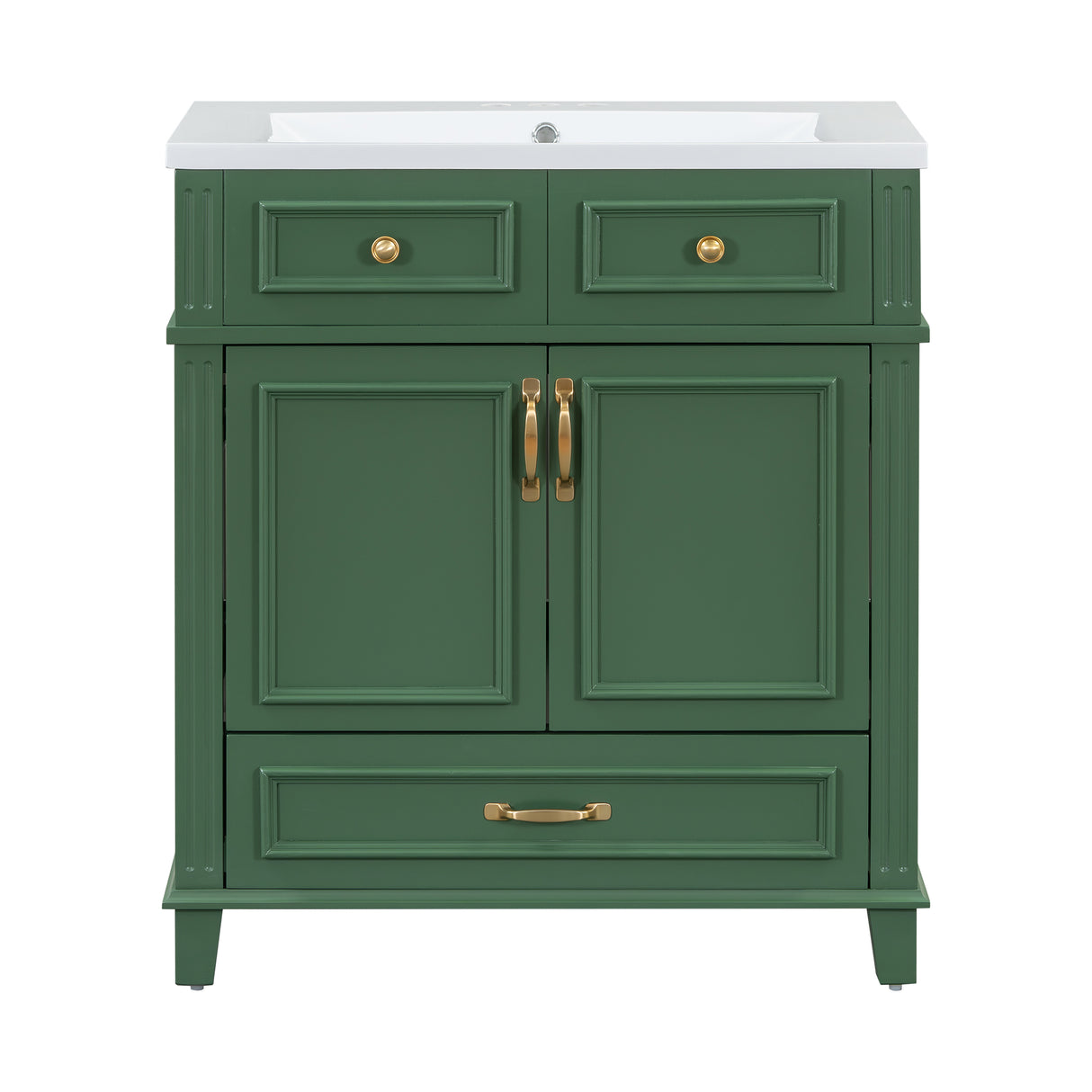 30 inch uncovered bathroom vanity with soft closed door, limited to solid wood frame bathroom storage cabinet green - V.I.P Digital Presence