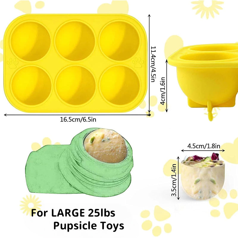 6 - cavity dog treat molds , compatible with Woof & Power Chewer Pupsicle, silicone for frozen treats, reusable for Pupsicle toy - V.I.P Digital Presence