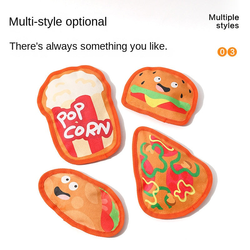 Durable Dog Toy for Chewing, Playing, and Teeth Cleaning - Fun Squeaky Anti-Boredom Design in Hamburger and French Fries Shapes for Small and Medium Dogs - V.I.P Digital Presence