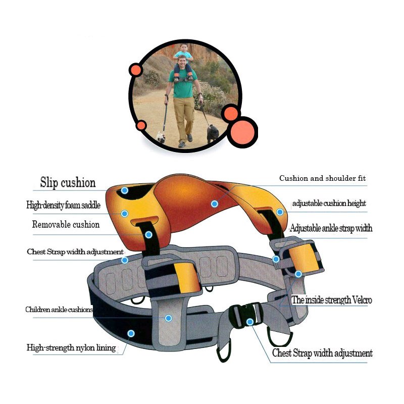 Toddler Hands-Free Shoulder Carrier with Cushioned Hip Seat Nylon Ankle Straps Child Rider Infant Travel Backpack Mochila Bebe - V.I.P Digital Presence