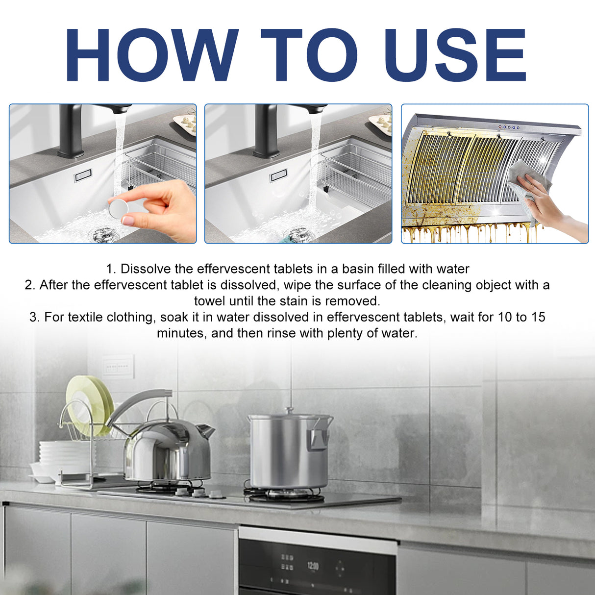 Multi-Functional Bio-Enzyme Cleaning Tablets, Bathroom Kitchen Multi-Functional Stain Cleaning Stainless Steel Rust Remover - V.I.P Digital Presence