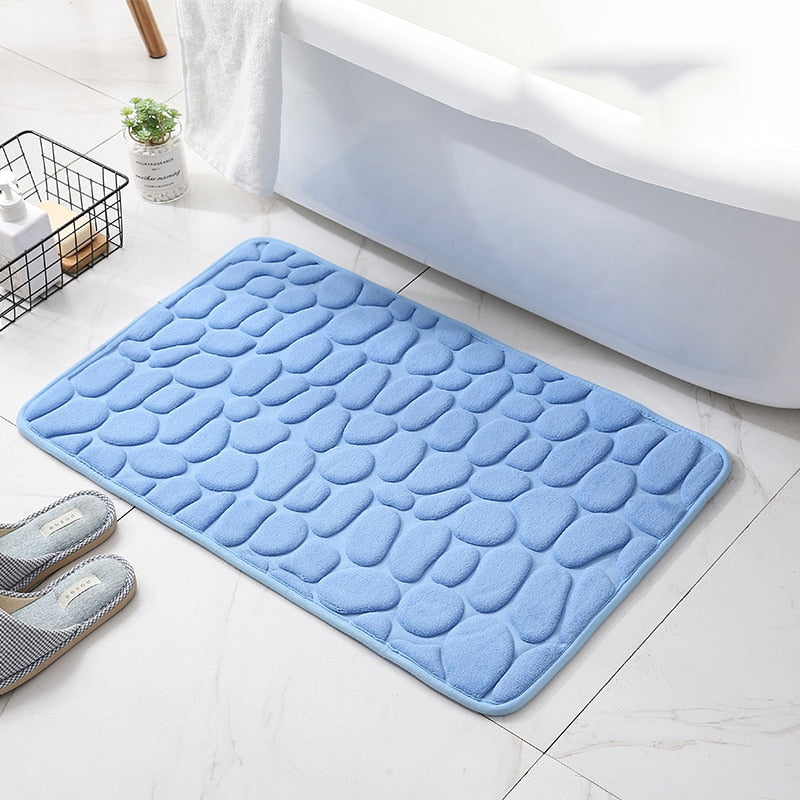 Cobblestone Embossed Bathroom Bath Mat Non-slip Carpets In Wash Basin Bathtub Side Floor Rug Shower Room Doormat Memory Foam Pad - V.I.P Digital Presence