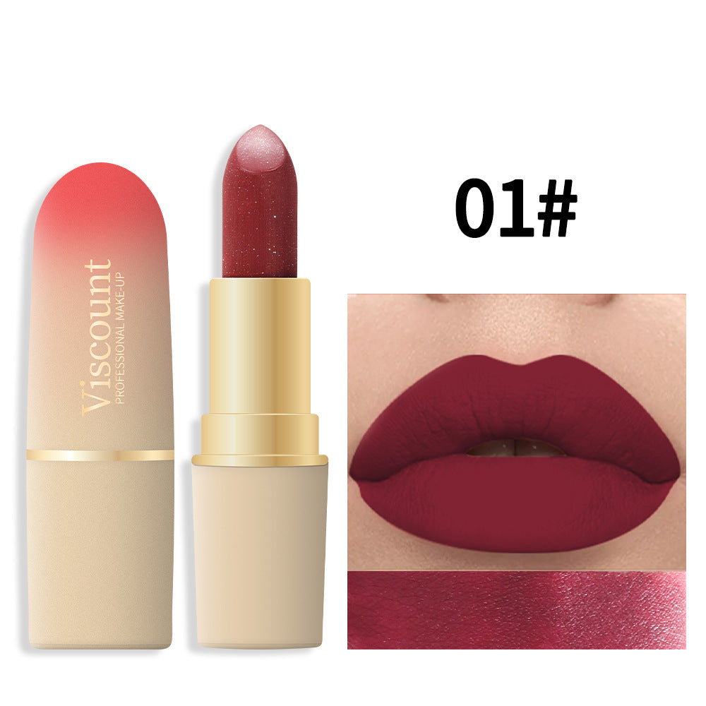 Waterproof And Durable Lipstick Velvet Fine Glitter Matte Lip And Cheek Dual-Use Lipstick - V.I.P Digital Presence
