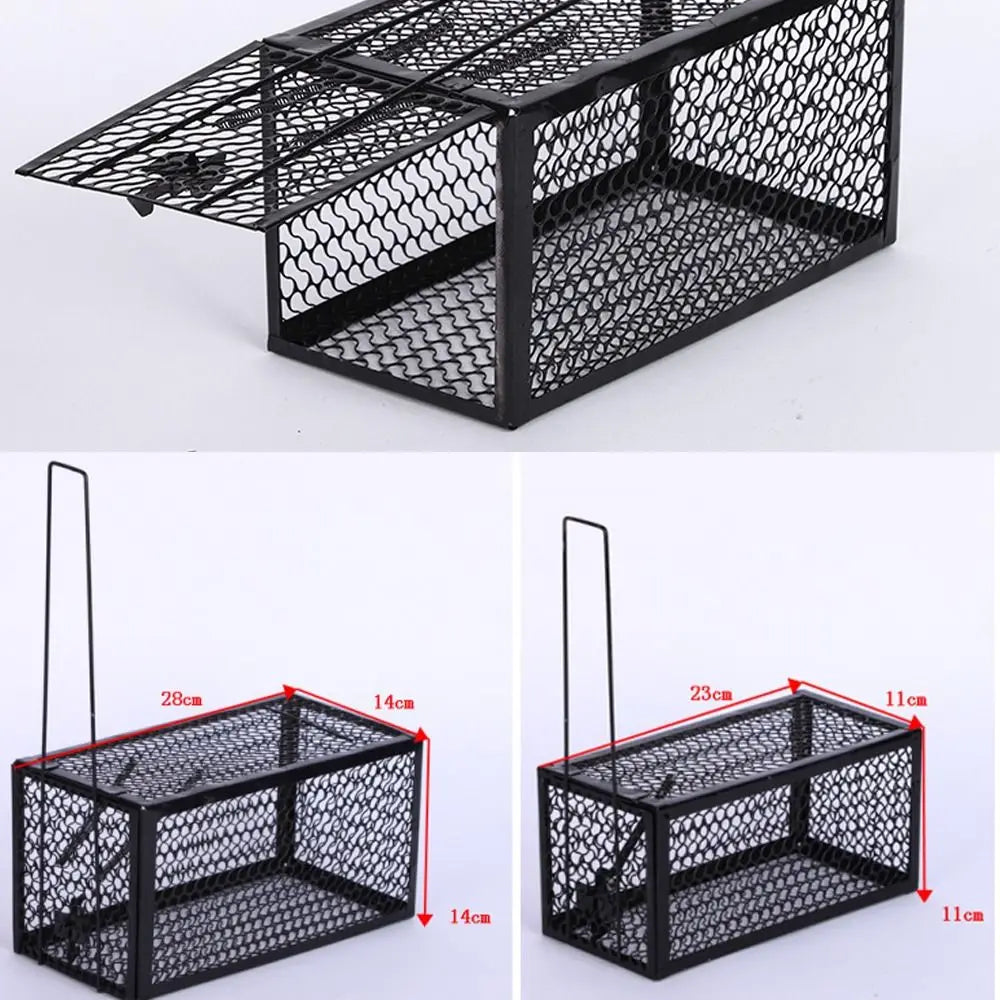 Self-locking Trap Catcher Mouse Rat Bait Mice Live Box Mice Trap Cage Household Mouse Catcher Animal Control Hamster Iron Cage