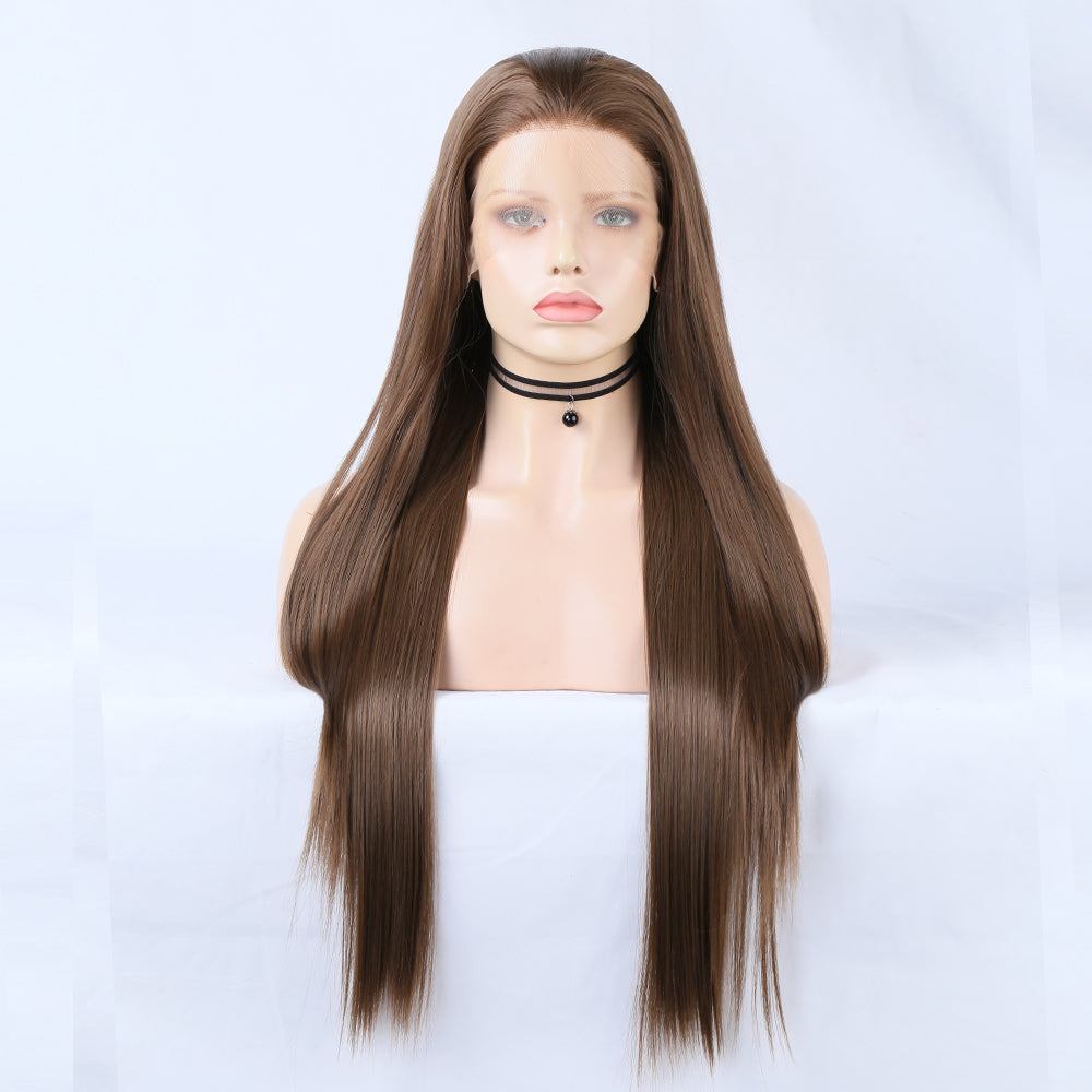 Wig Ladies Wig Front Lace Large Lace Ladies Chemical Fiber Wig Headgear Lace wigs Long Straight Hair - V.I.P Digital Presence