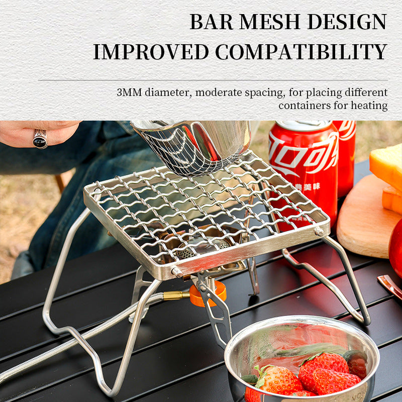 Outdoor Stainless Steel Stove Head Support Portable Folding Barbecue Grill Set Pot Rack Grid Grill Support Grill - V.I.P Digital Presence