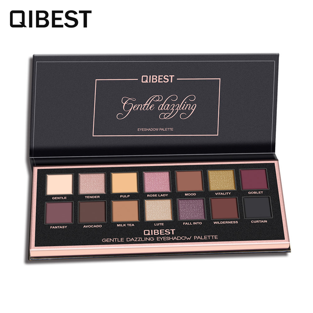 QIBEST 14 Color Eyeshadow Palette Matte Eyeshadow Low Key Luxury Velvet Glossy Eyeshadow Palette - V.I.P Digital Presence