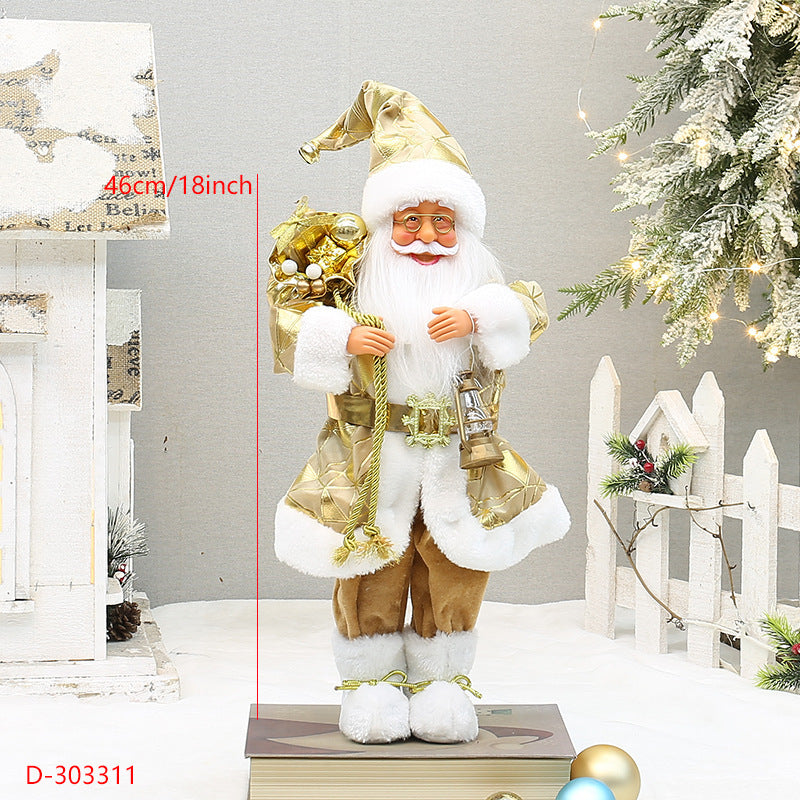 Christmas crafts 18 inch, wearing snow boots, backpack, standing, Santa Claus, dwarf - V.I.P Digital Presence