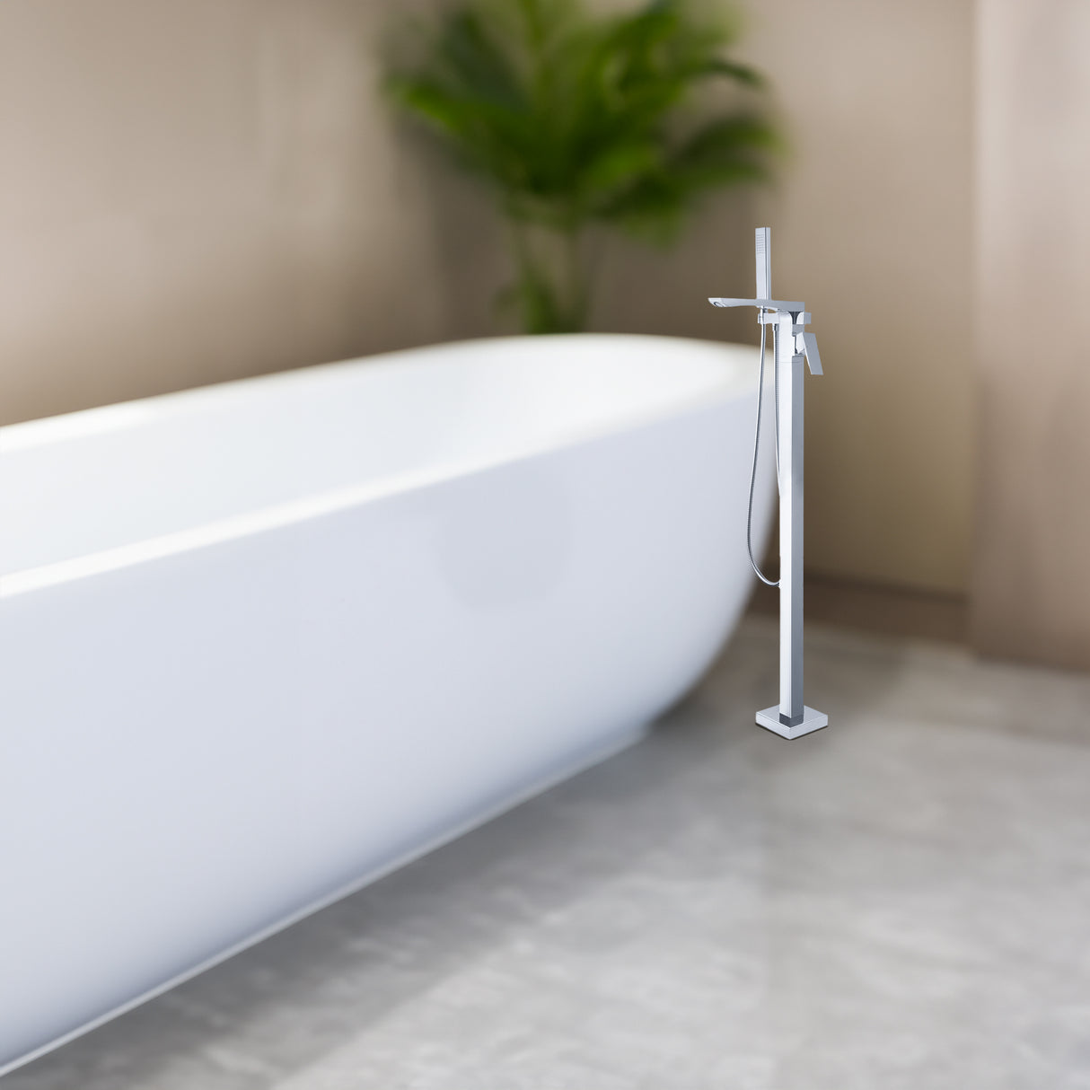 Single Handle Floor Mounted Freestanding Tub Filler - V.I.P Digital Presence