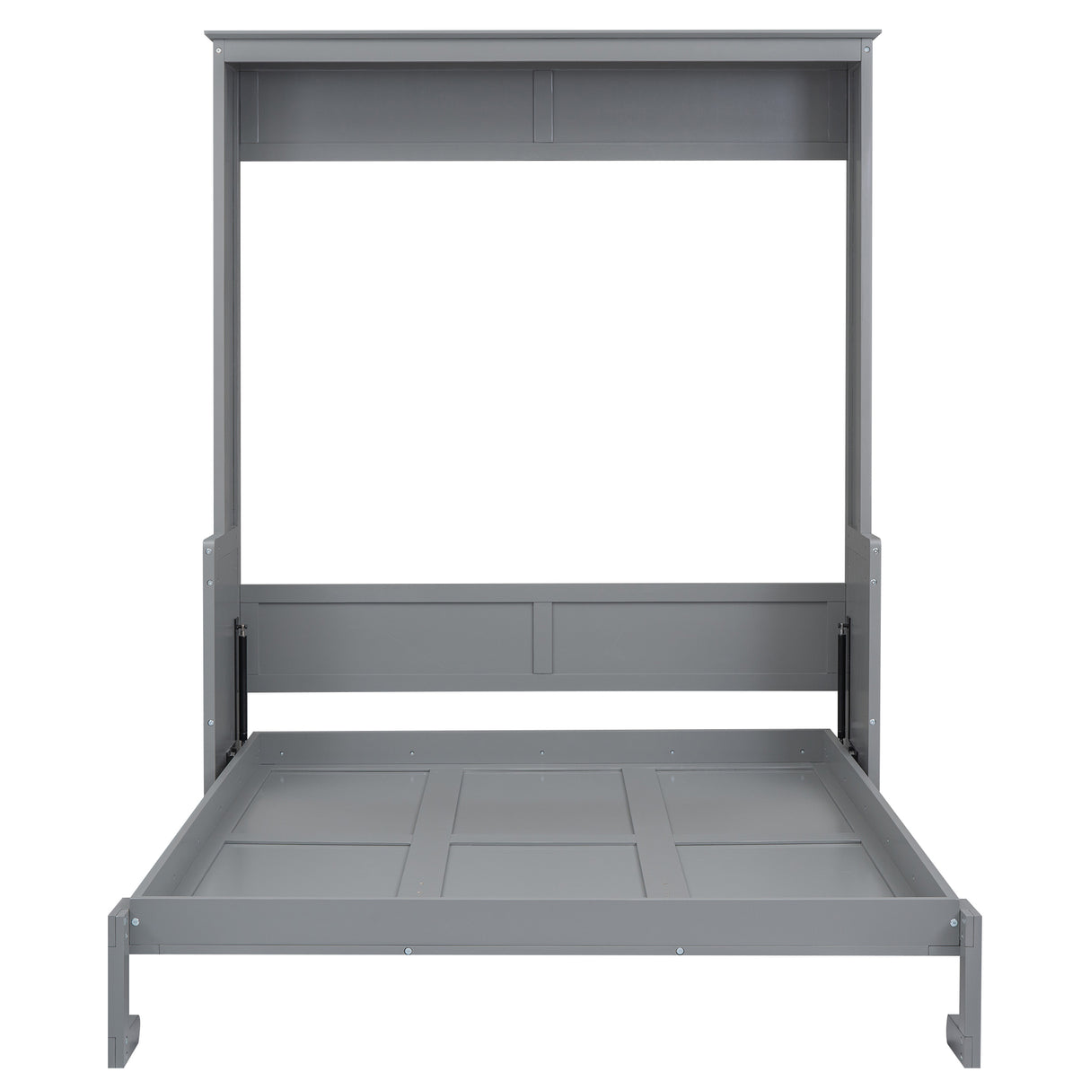 Queen Size Murphy Bed with a Shelf, Gray